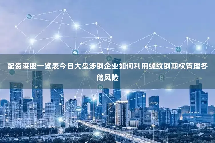 配资港股一览表今日大盘涉钢企业如何利用螺纹钢期权管理冬储风险